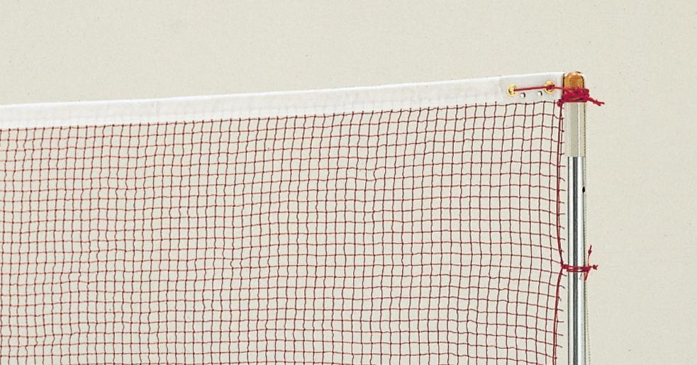 バドミントンネット(検) 赤茶 綿有結節、20S/15本 B6020