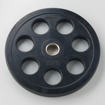 穴付ラバーバーベルプレート 20kg(穴Ф51mm)