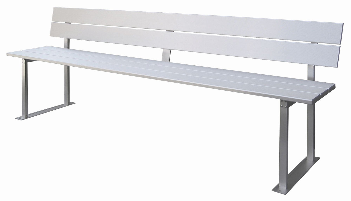 アルミ製ベンチ(背付き1800)