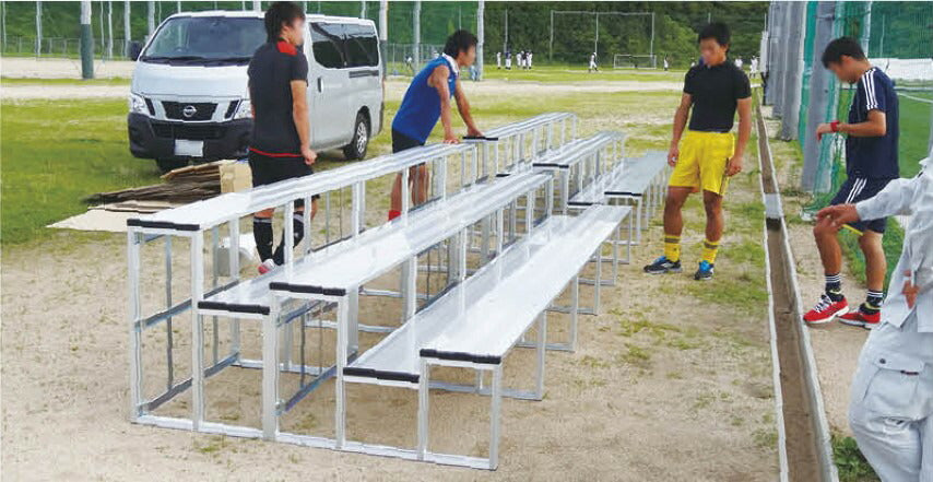 折リタタミ式 アルミ製観覧席 3段5連セット S-7011