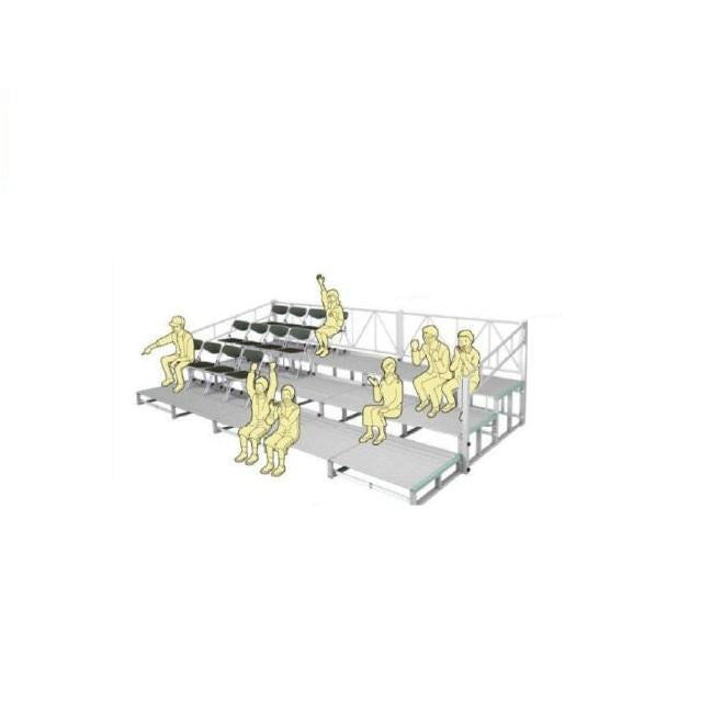 折リタタミ式 アルミ製観覧席ステージ 3段5連セット S-7018
