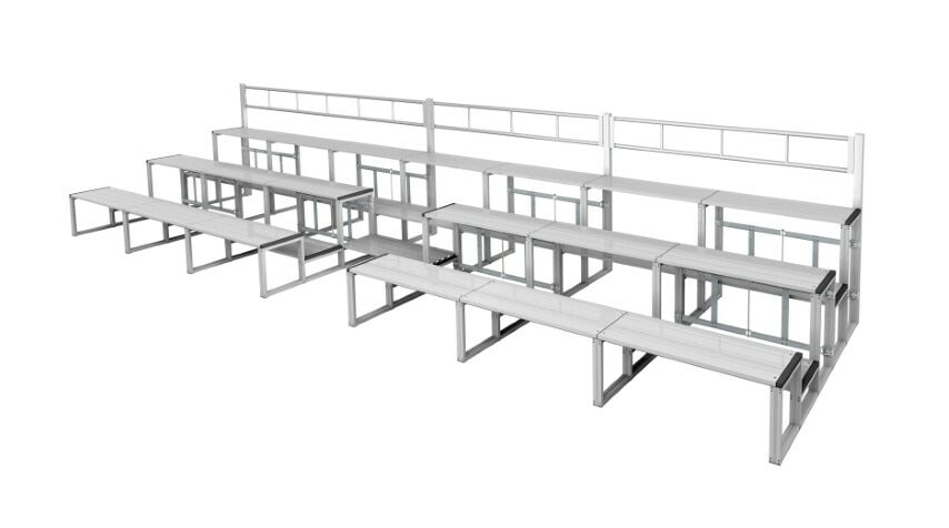 折リタタミ式 アルミ製観覧席 3段7連ステップセット手スリ付 S-7023