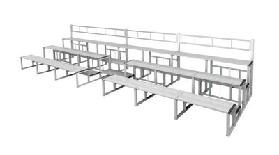 折リタタミ式 アルミ製観覧席 3段7連ステップセット手スリ付 S-7023