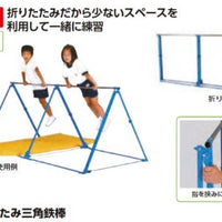 折りたたみ 三角鉄棒 2 幅250×奥行120×高さ100cm 青 ブルー スチール 防錆 日本製 練習 子供 EKD368