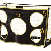 ミニ サッカー ゴール ターゲット マット付 幅130×奥行78×高さ90cm 黒 黄 収納袋付 EKD823