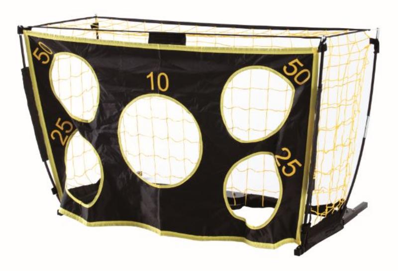 ミニ サッカー ゴール ターゲット マット付 幅130×奥行78×高さ90cm 黒 黄 収納袋付 EKD823