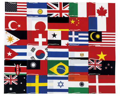 テトロン製万国旗(20ヶ国入) 25×37.5cm S-0592