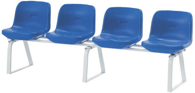 ベンチ ブローチェア4連 青 S-0860