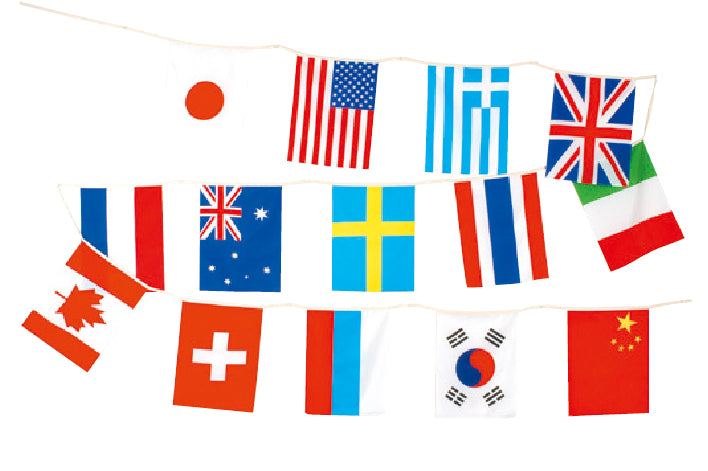 連続万国旗 ポリ 30ヶ国 20ヶ国