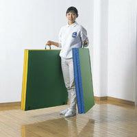 軽量2ツ折カラーマット スベリ止付 90×180×4 (イエロー) S-9220