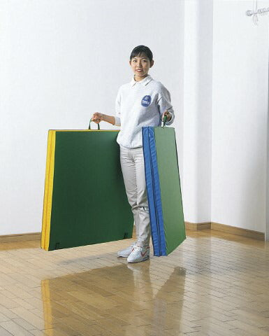 軽量2ツ折カラーマット スベリ止付 90×180×4 (イエロー) S-9220