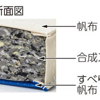 合成スポンジマット 6cm厚 6号帆布 すべり止め付 120×300×6cm T1862